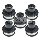 Pack of 5 Replacement Strimmer Single Feed Spool And Line