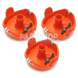 Pack of 3 Replacement Double Line Auto-Feed Orange Cover Spool Cap