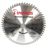 Spartacus 250 x 60T x 30mm Wood Cutting Circular Saw Blade