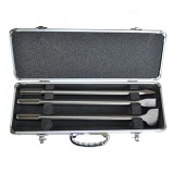 3 Piece SDS-MAX Chisel Set With Silver Case
